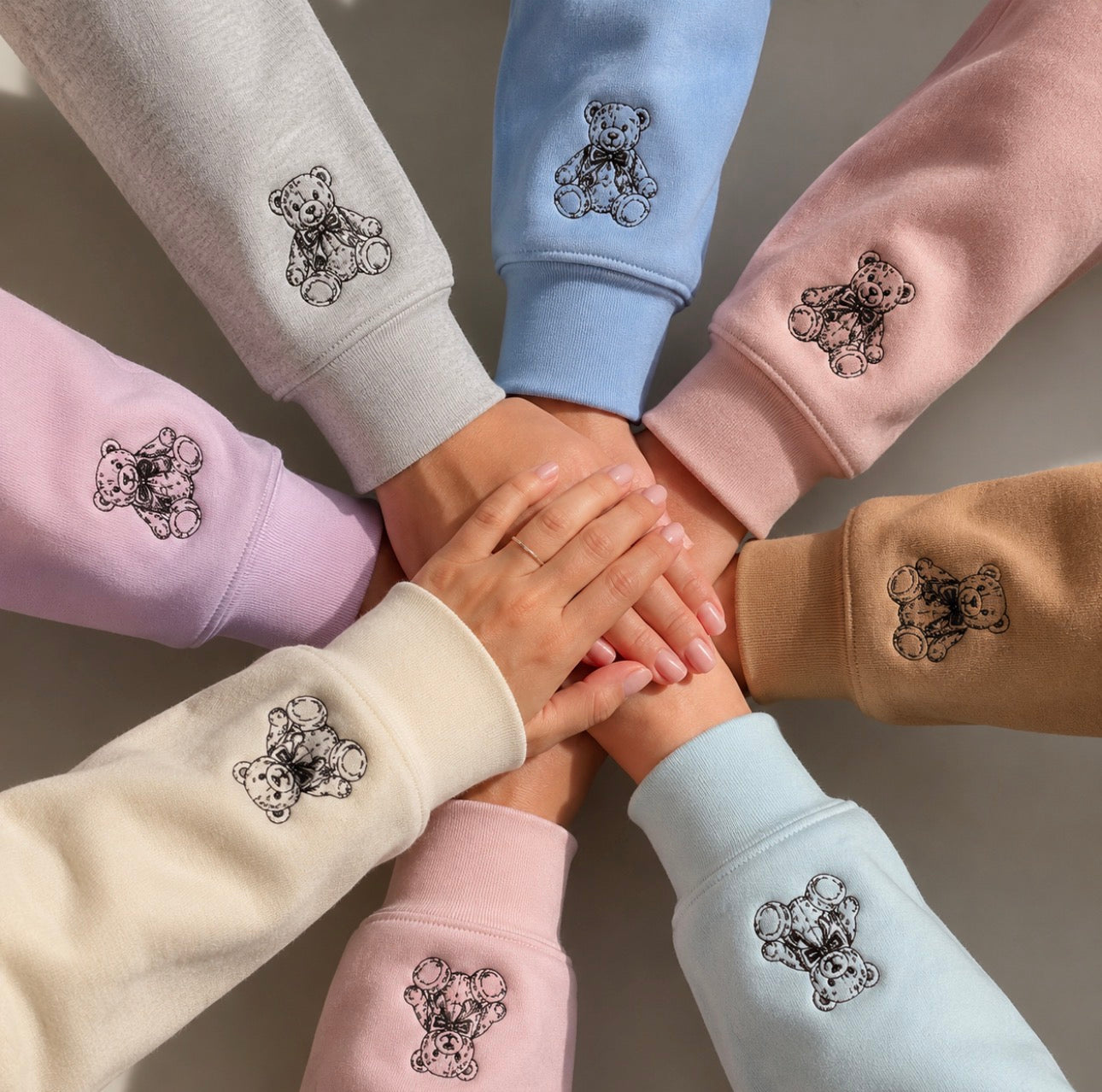 Elleshee Bear Unisex Embroidered Hoodie